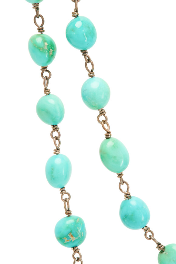 Loriann - Small Sleeping Beauty Turquoise Chain Necklace
