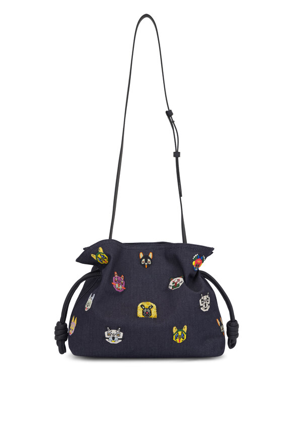 Loewe Medium Flamenco Futurist Cats Denim Clutch - view 3