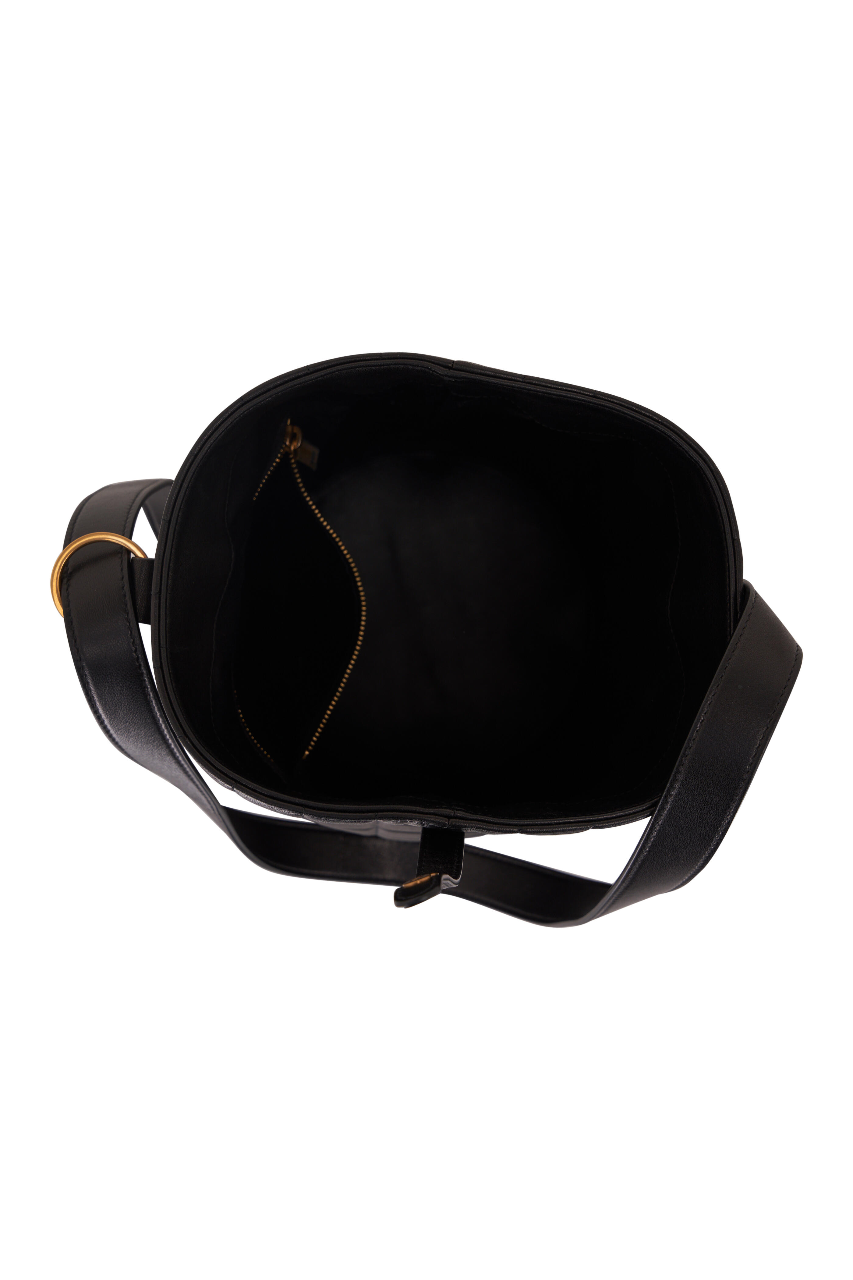 Saint Laurent - Cecil Black Quilted Lambskin Bucket Bag