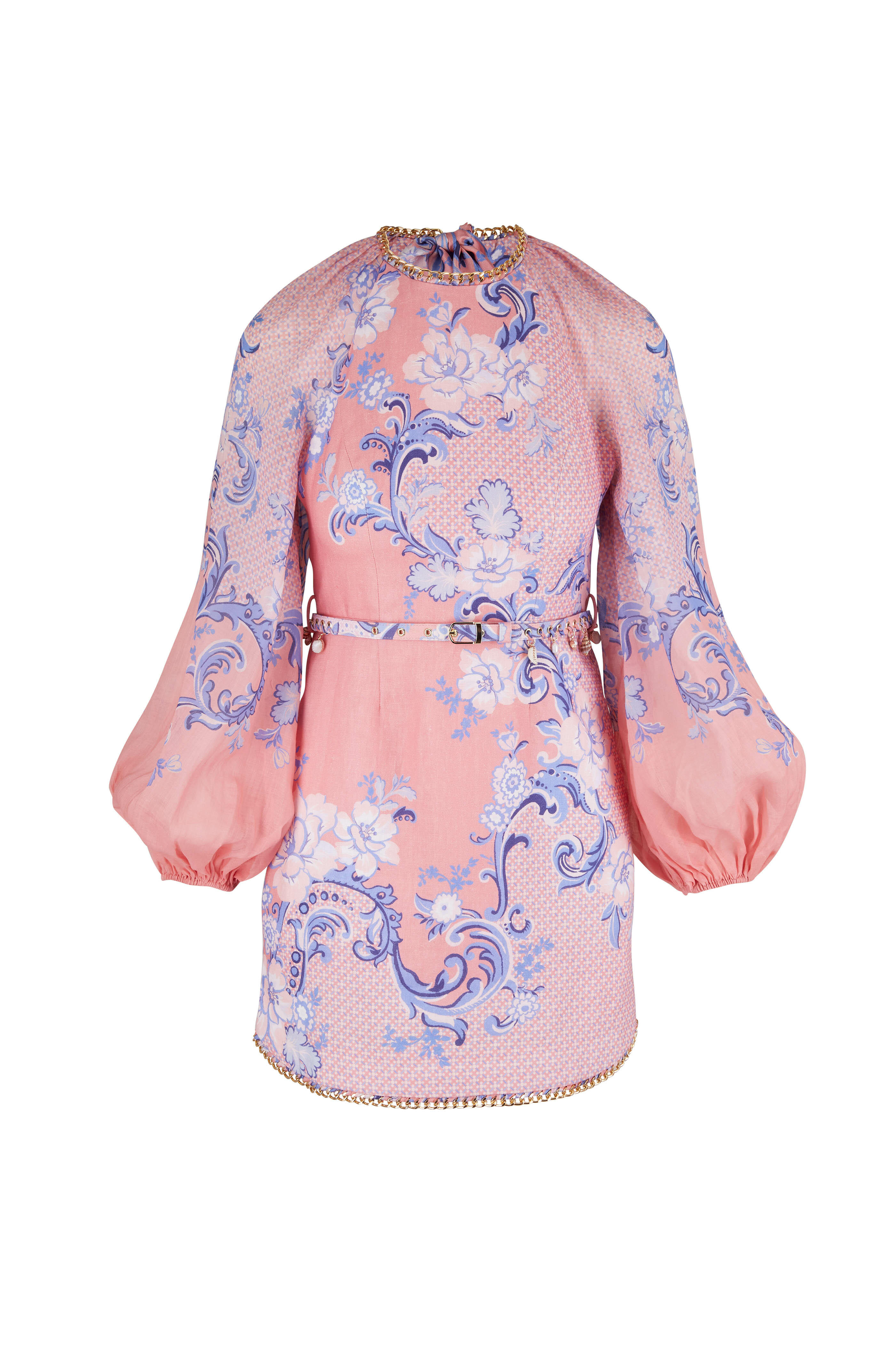 Zimmermann - Postcard Swirl Coral Floral Mini Dress