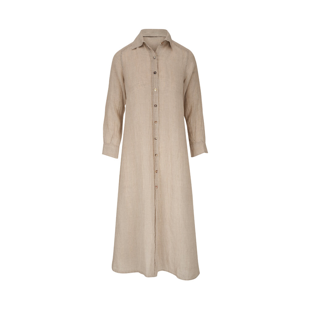 Stellina Biancaコート　6Y Stella Bianca - Valentina Beige Linen Midi Dress