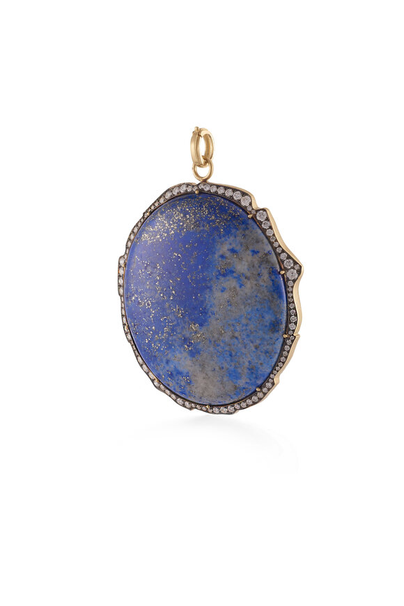 Sylva & Cie Lapis & Diamond Halo Pendant - view 1