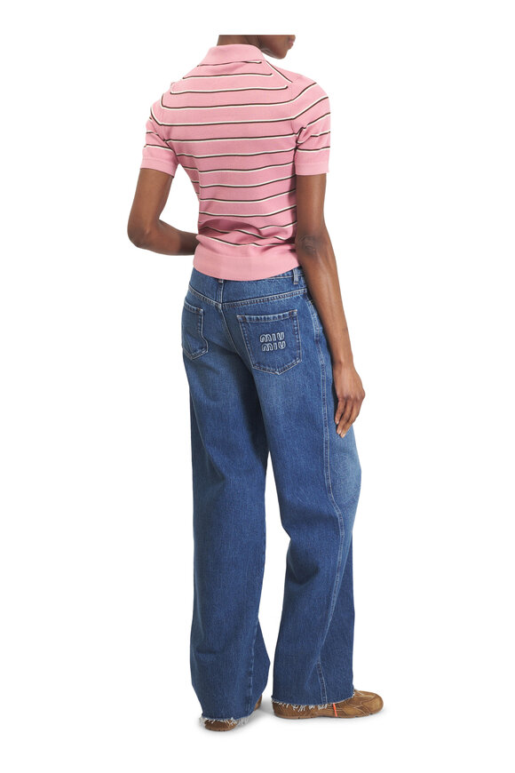 Miu Miu Rose Stripe Polo - view 4