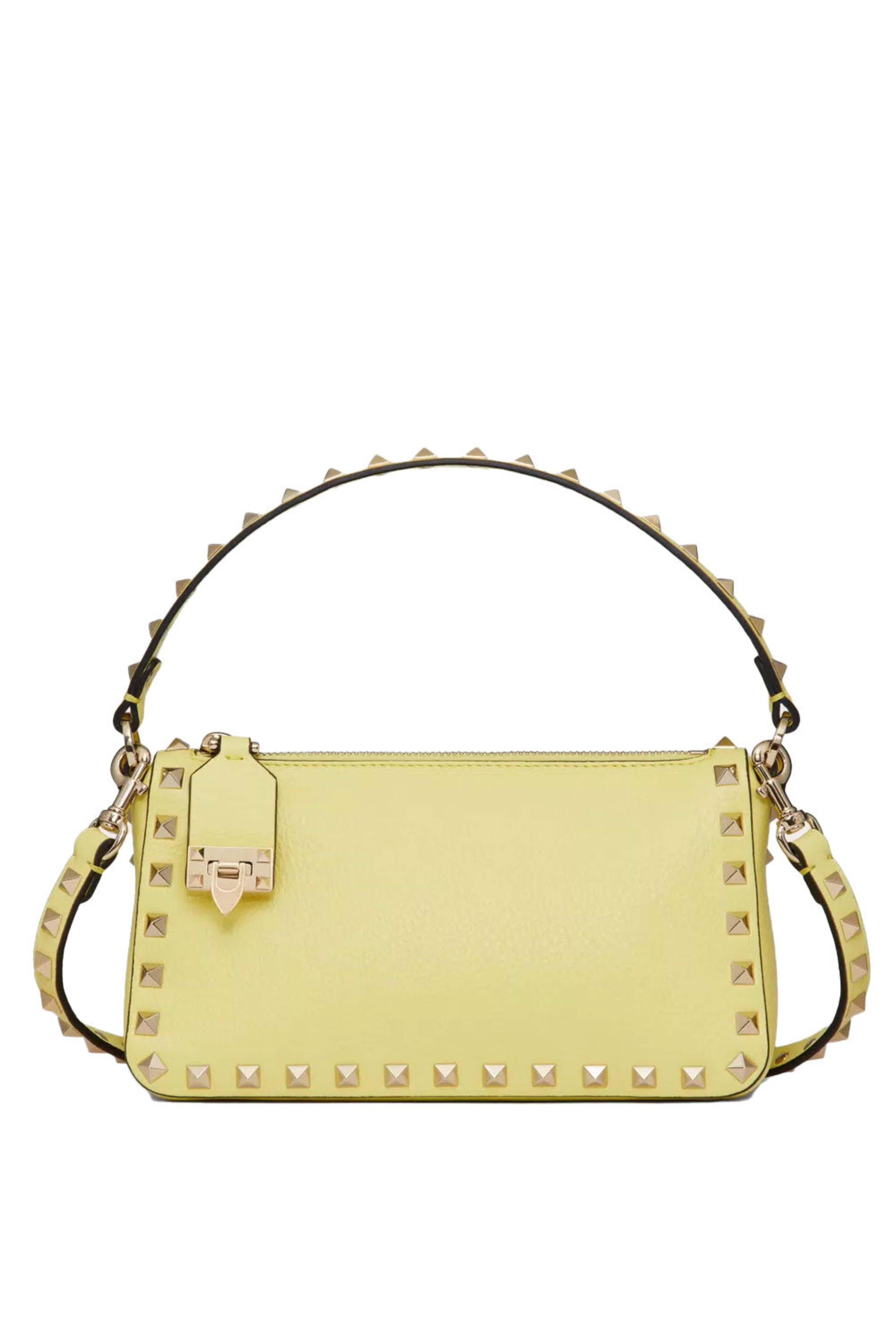Valentino Garavani - Small Rockstud Shoulder Bag in Pale Yellow