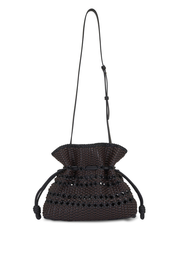 Loewe Medium Flamenco Black & Brown Woven Leather Clutch - view 3