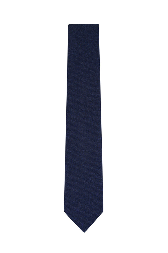 Paolo Albizzati Navy Blue Wool Necktie - view 1