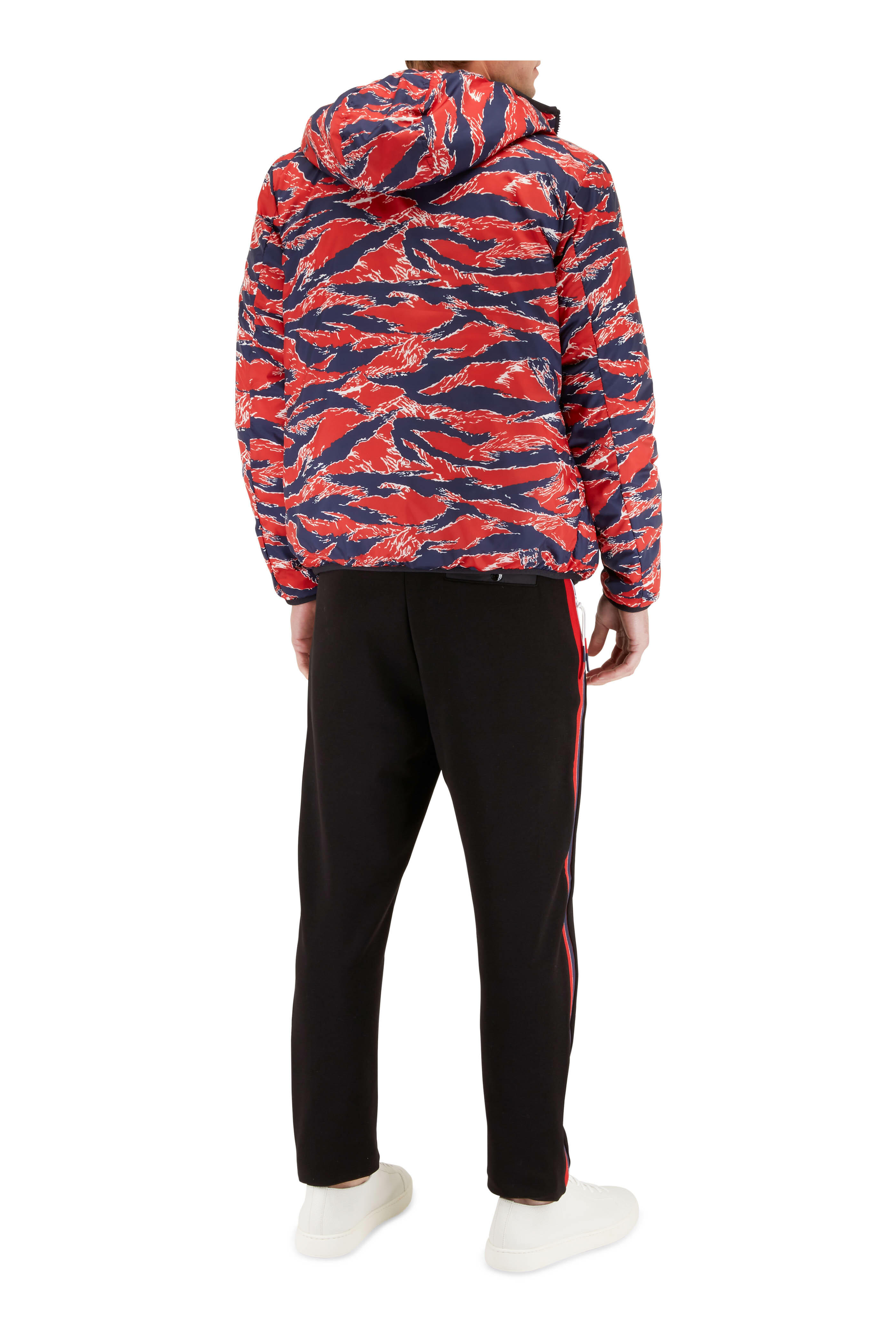 Moncler - Navy & Red Tiger Print Reversible Puffer Jacket
