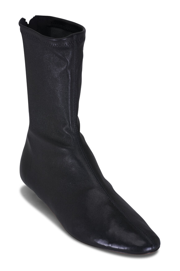 Khaite - Apollo Black Leather Flat Boot