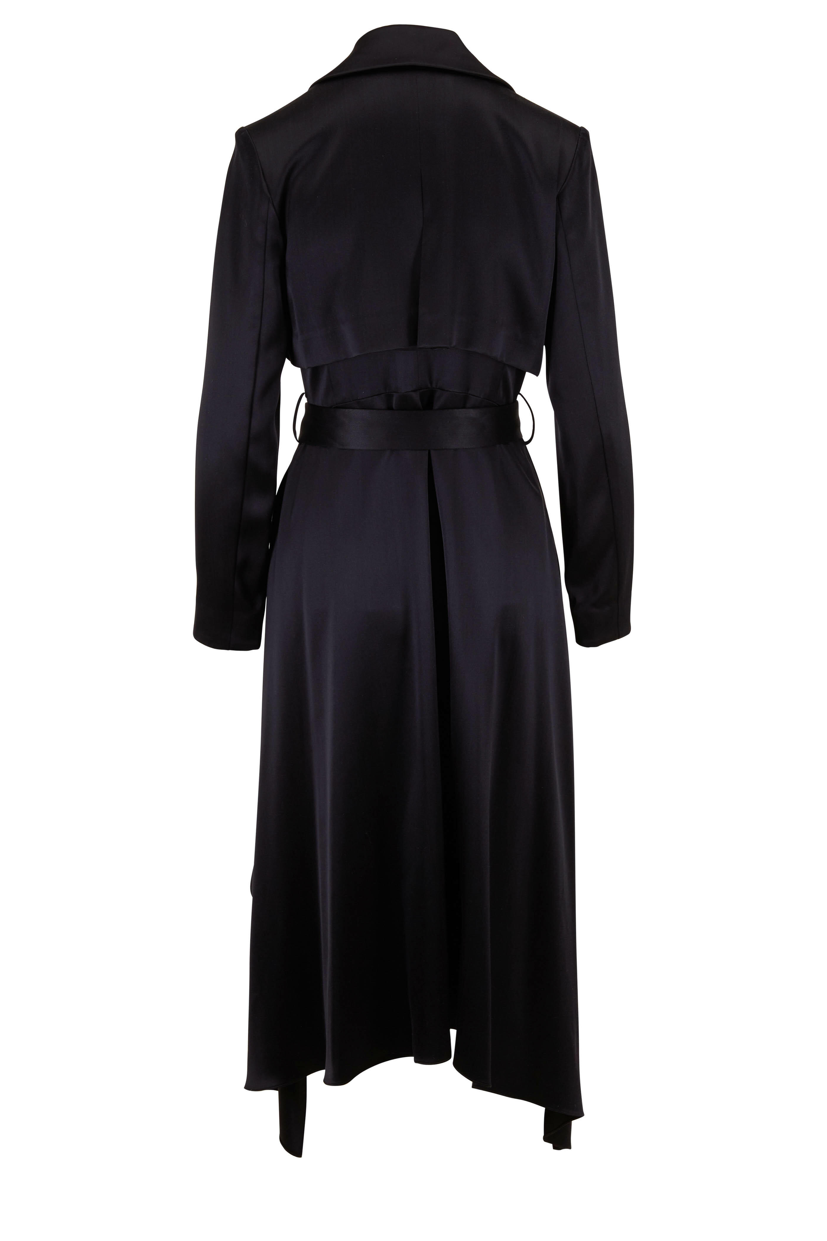 Black satin clearance coat