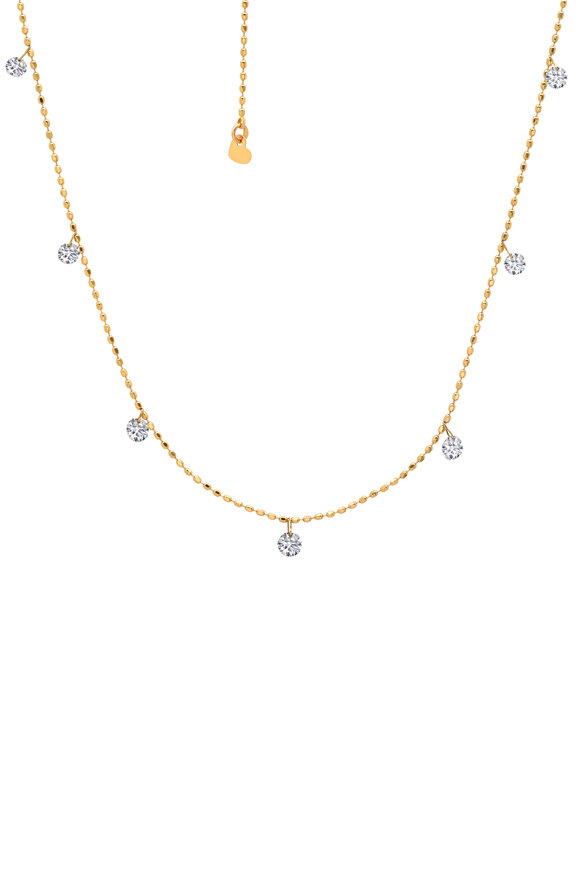 Graziela Gems 18k White Gold Floating Diamond Necklace