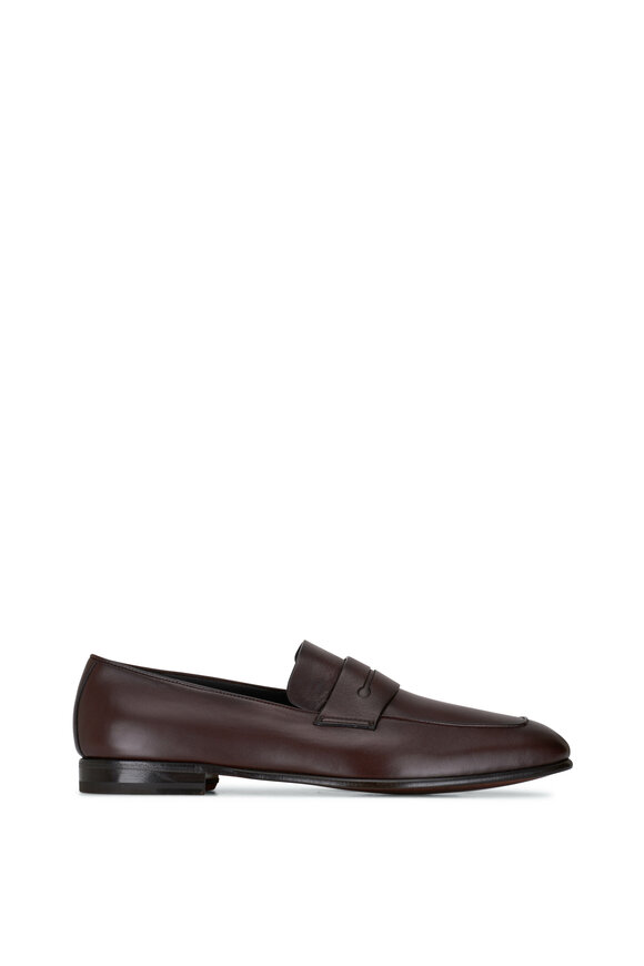 Zegna - L'Asola Dark Brown Leather Penny Loafer 