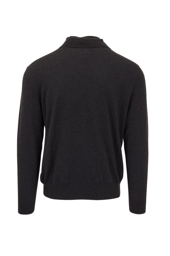 Ralph Lauren Purple Label - Charcoal Mélange Cashmere Turtleneck Sweater