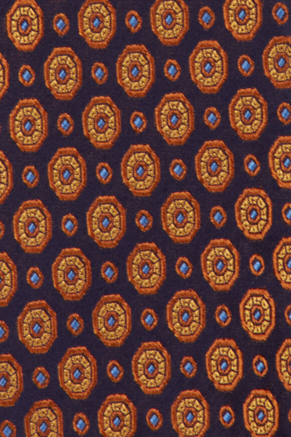 Kiton Purple Geometric Silk Necktie - view 2