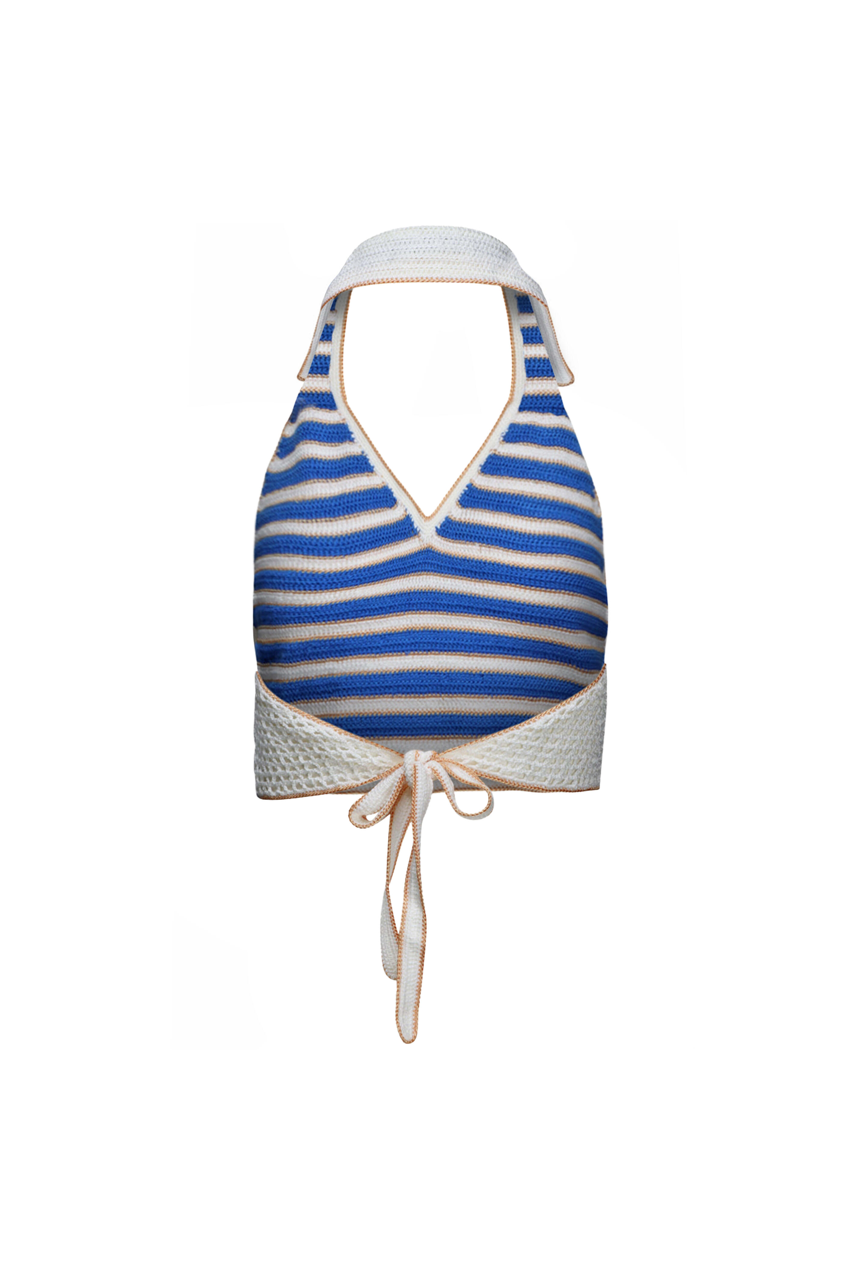 My Beachy Side - Navy Crochet Ali Halter Top