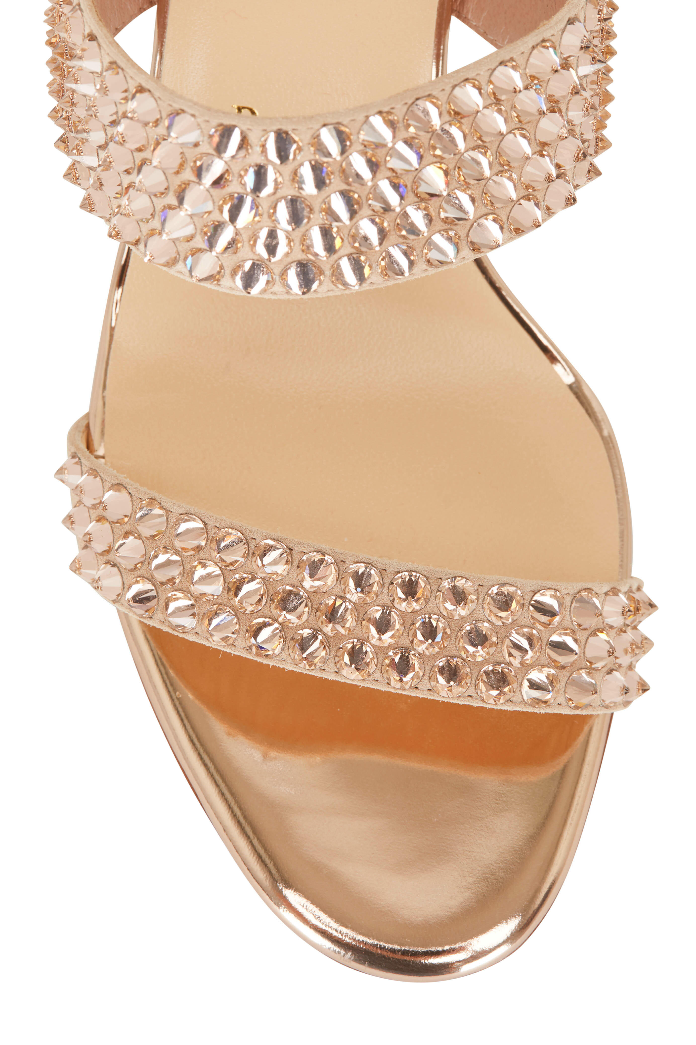 Christian Louboutin - Krystal Fever Version Blush Studded Slide, 55mm