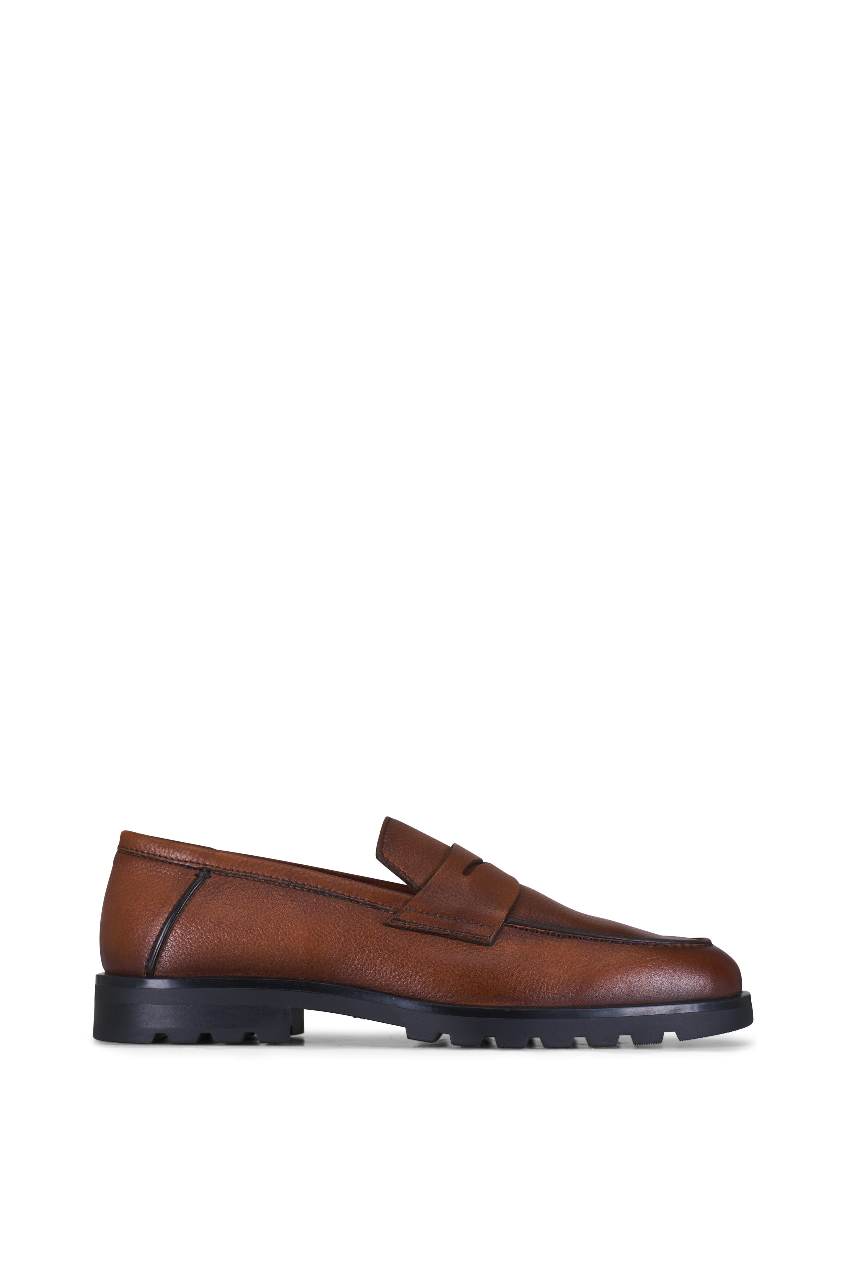 Santoni - Rock Dark Brown Leather Loafer | Mitchell Stores