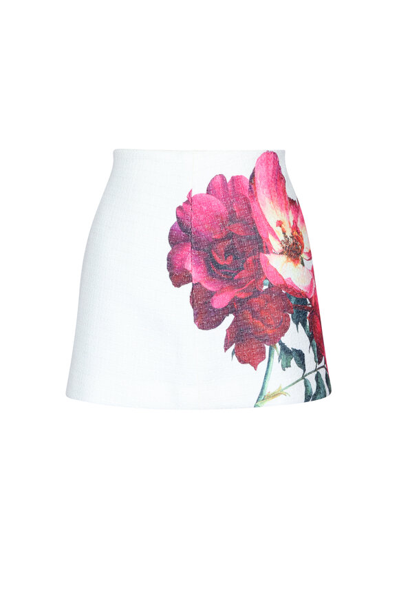 Alice & Olivia Rubi Empress Bloom Off-White Mini Skirt