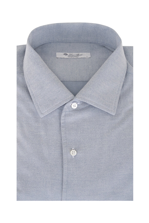 Loro Piana - Solid Orange Linen Sport Shirt | Mitchell Stores