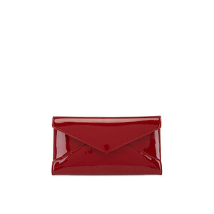 Yves Saint Laurent red patent leather clutch
