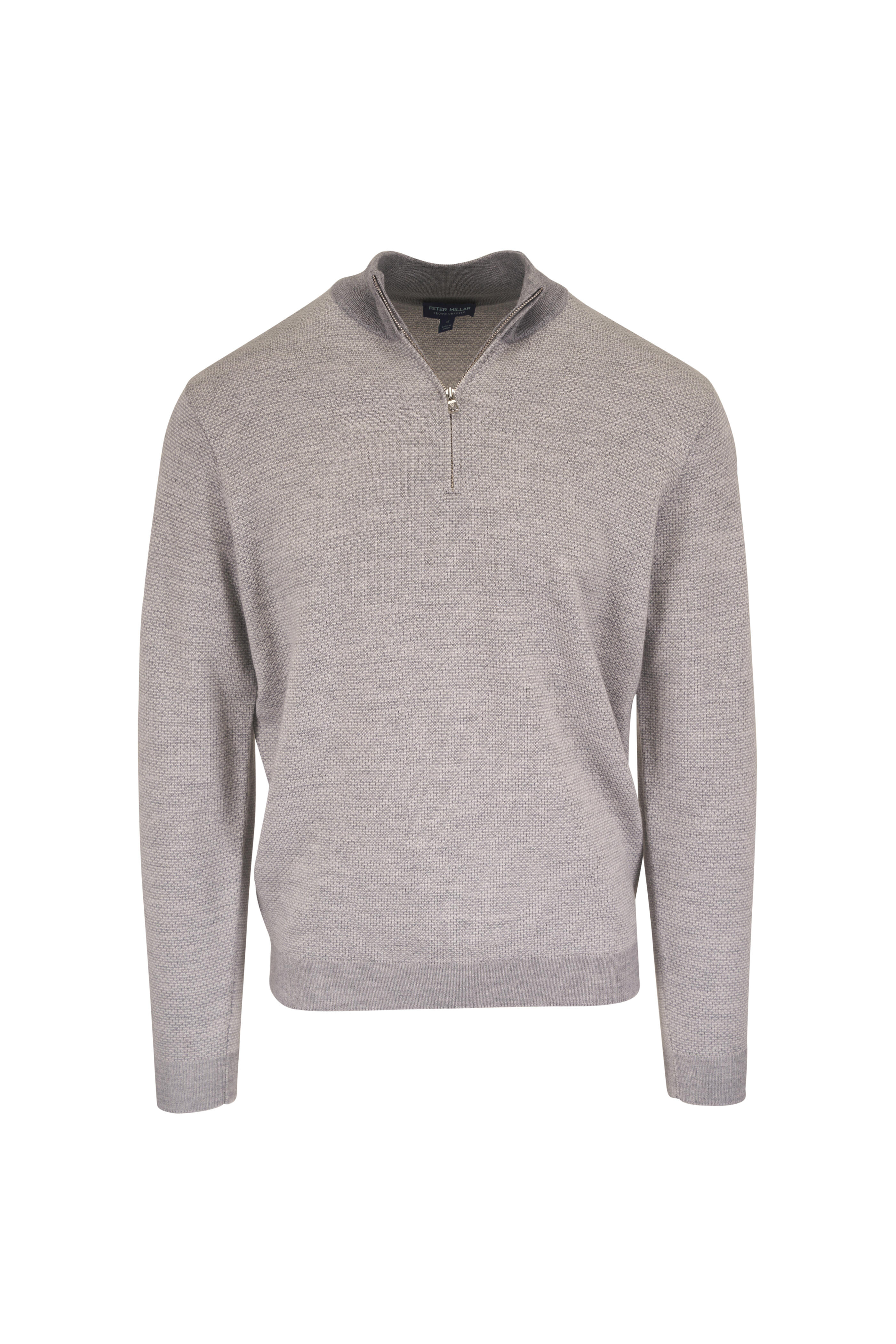 Peter Millar - Crown Crafted Gray Wool Quarter Zip Sweater - view 1