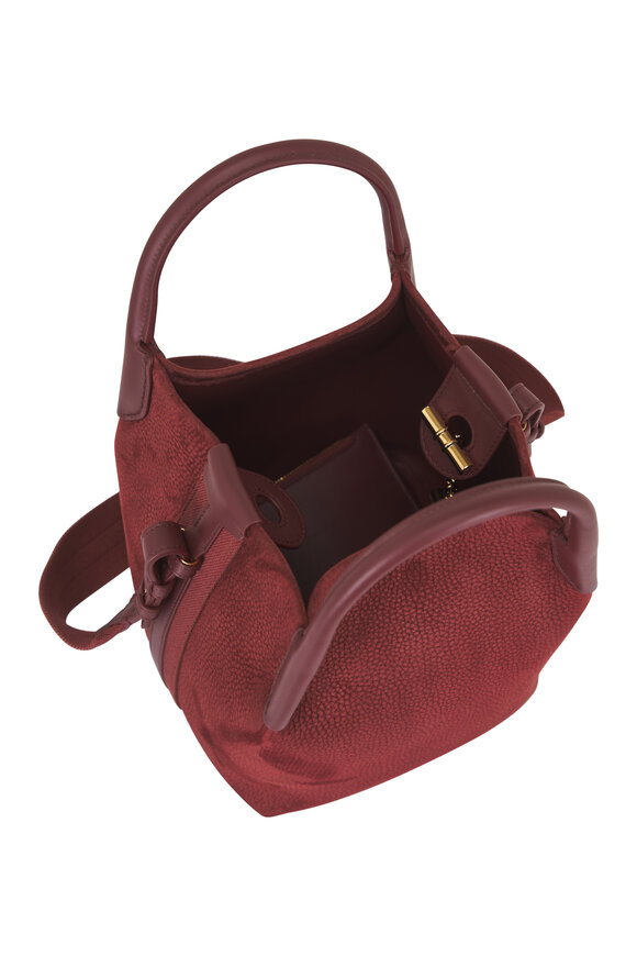 Loro Piana Small Bale Glazed Moka & Sun Gold Top Handle Bag - view 5
