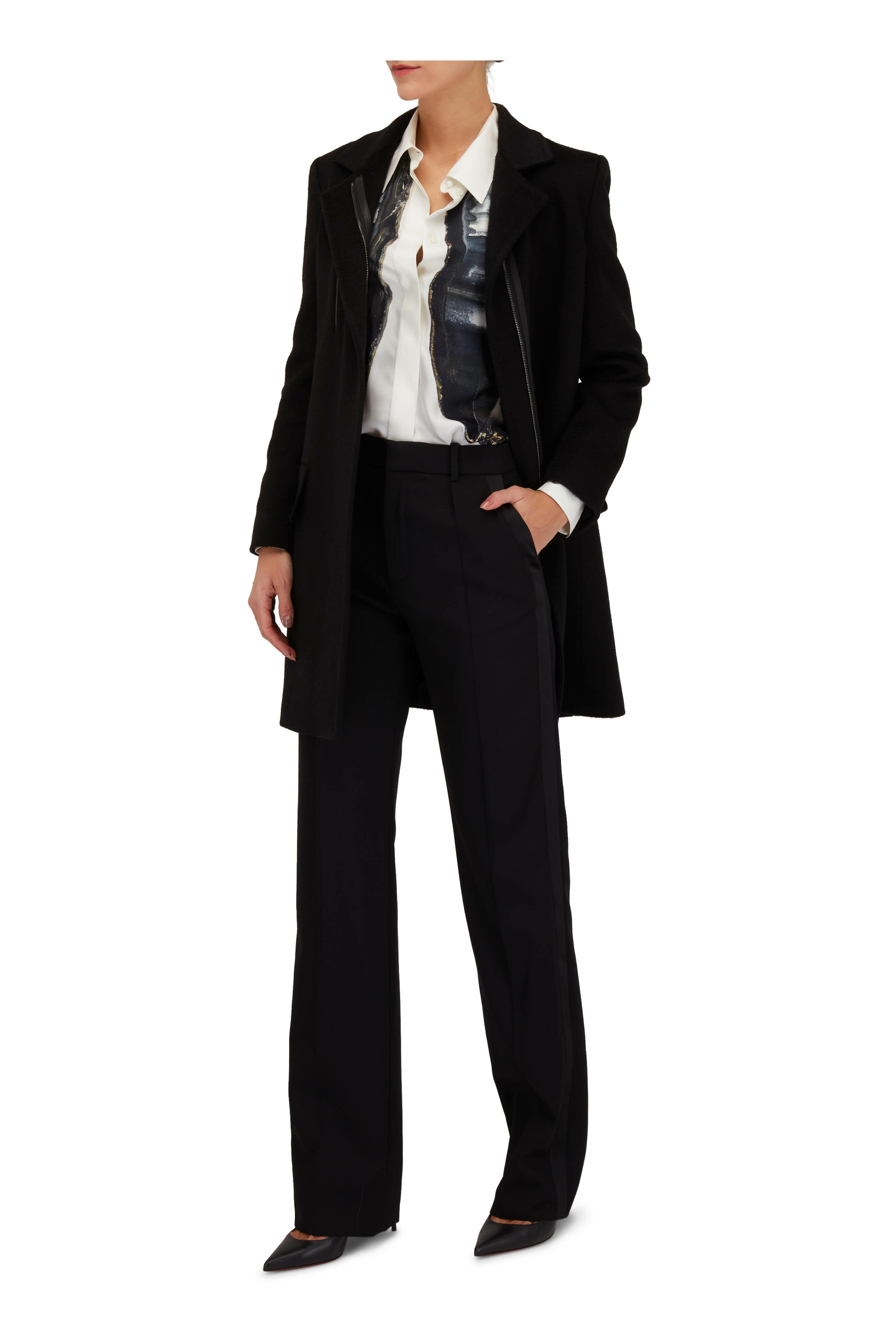 Max Mara - Sponda Black Camel Wool Coat