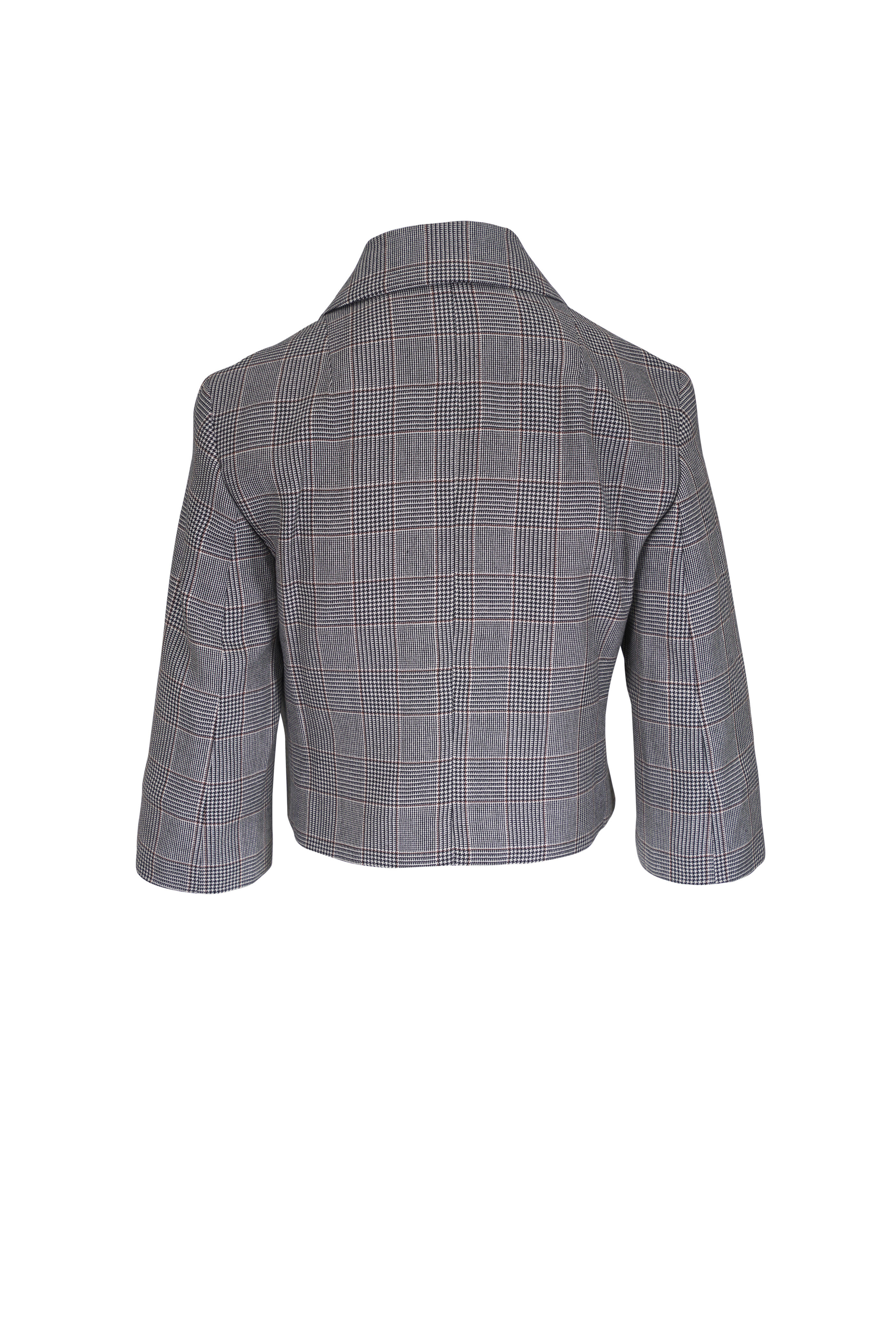 Akris - Winslow Black & Terracotta Check Cashmere Jacket