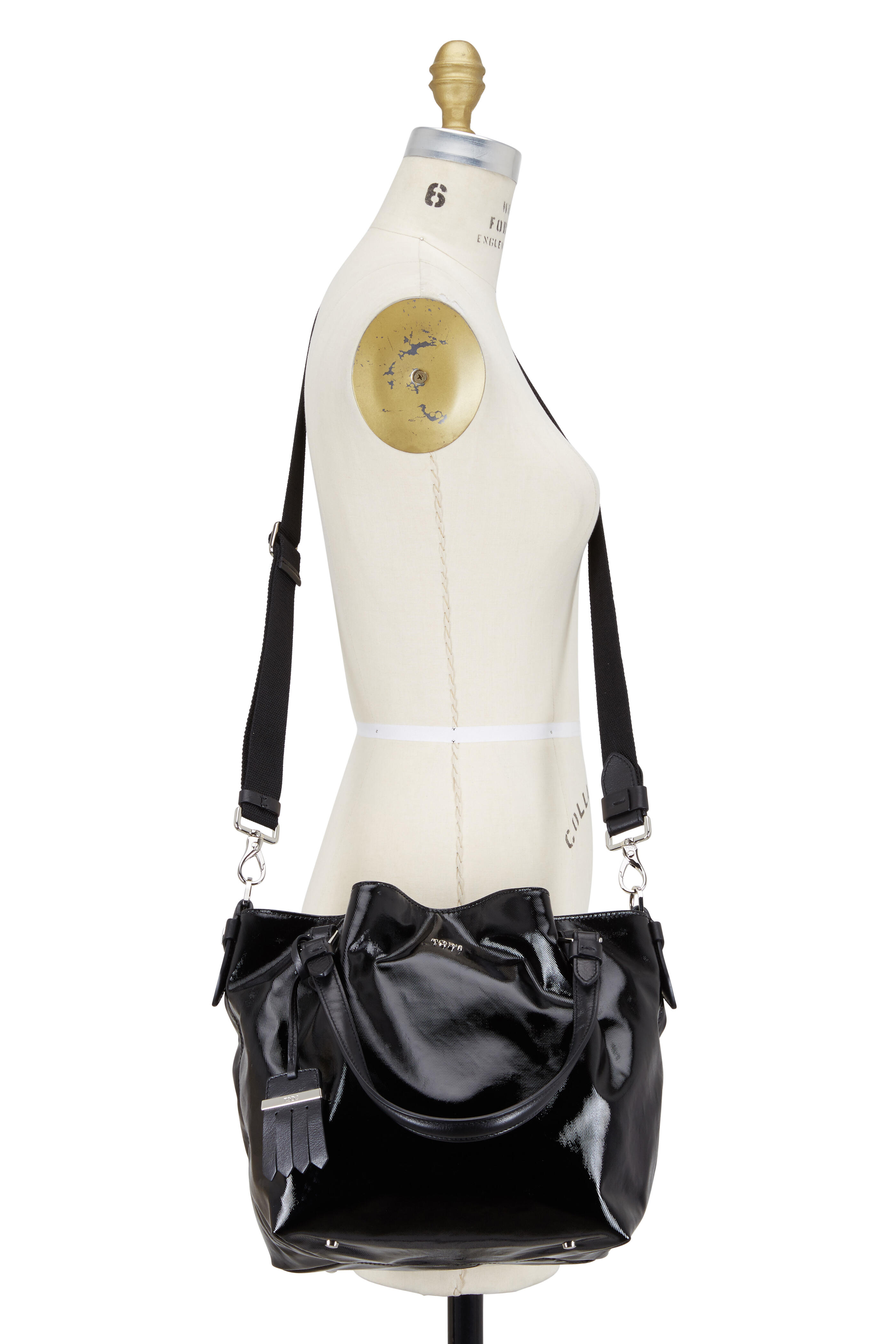 Tod's - Flower Black Coated Canvas Mini Tote