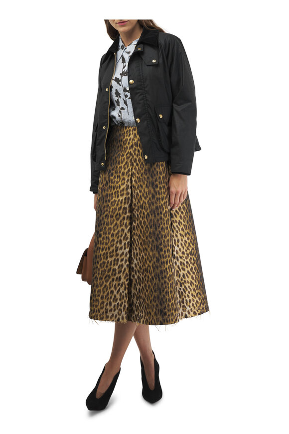 Odeeh - Hazelnut Leopard Jacquard Skirt