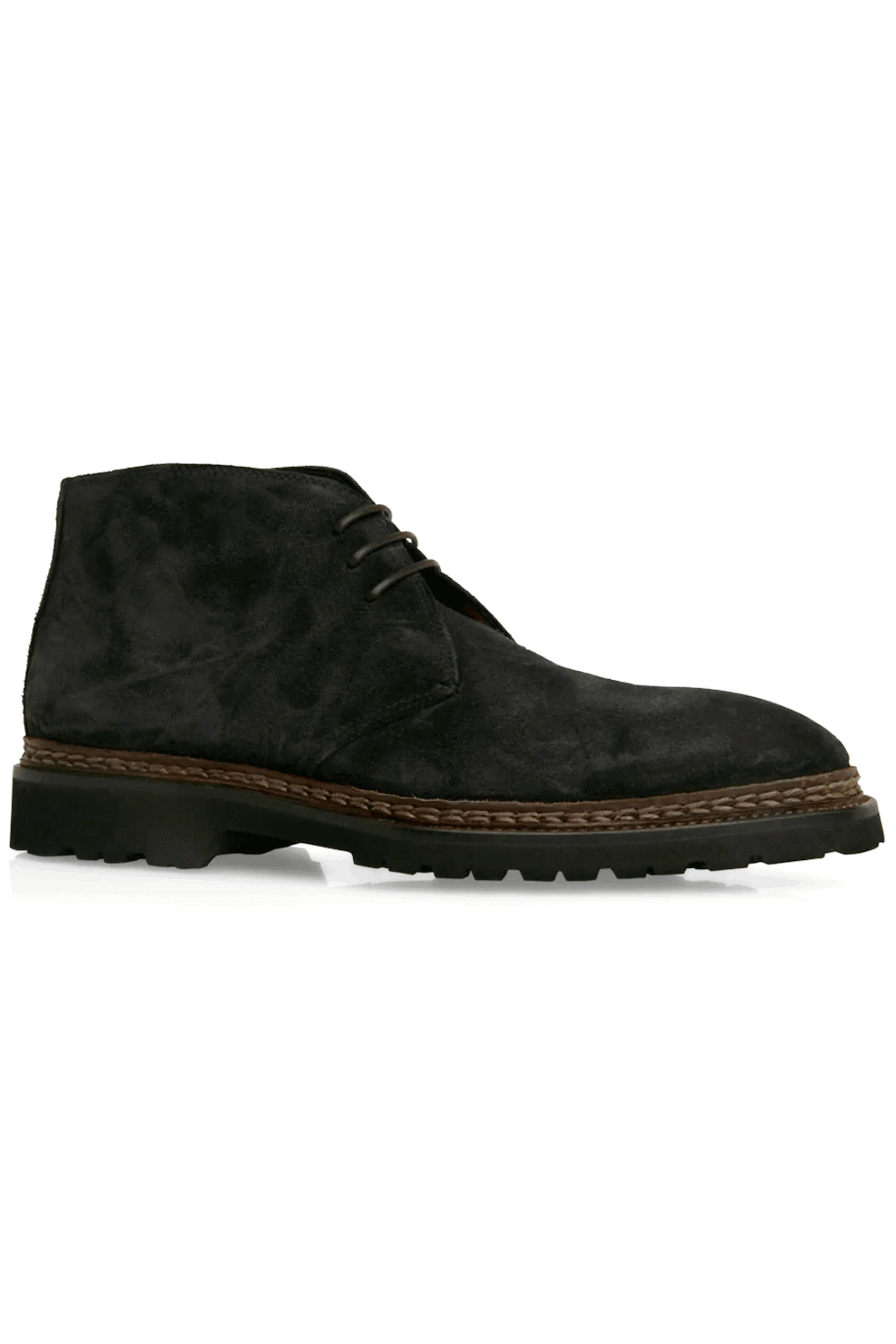 Bontoni - Desert Doppio Welt Suede Boot in Off Black