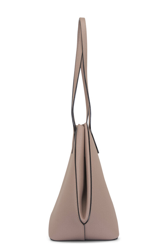 Valextra Medium Vivi Sahara Leather Tote Bag - view 3
