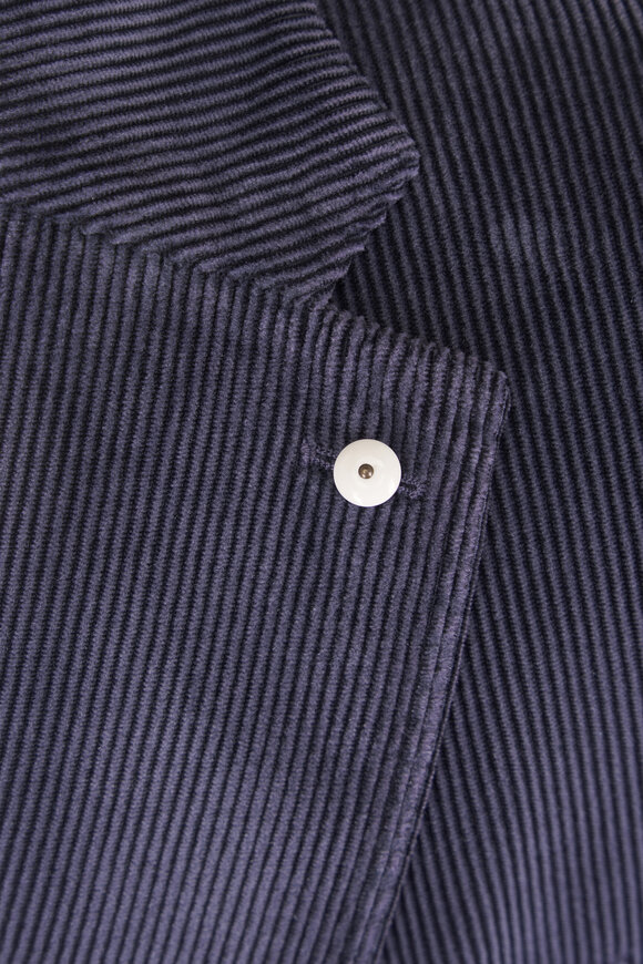 L.B.M. 1911 Navy Blue Cotton & Cashmere Corduroy Sportcoat - view 3