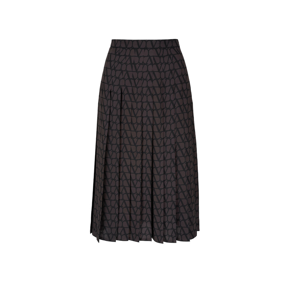 スカート VALENTINO Woman Skirt Black 7B3RADM51CF TB1 Valentino - Black Wool & Silk Front Slit Straight Skirt
