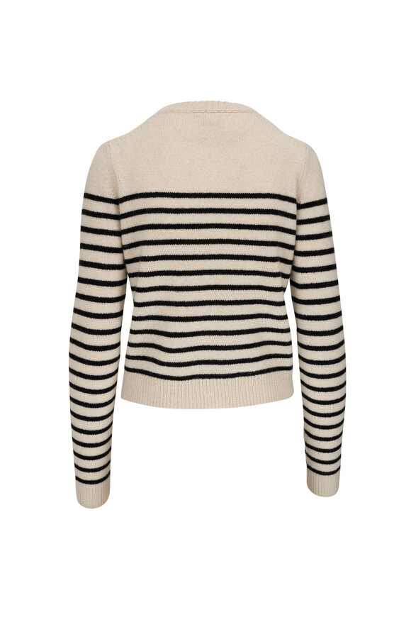 Khaite - Diletta Magnolia & Black Striped Cashmere Sweater 