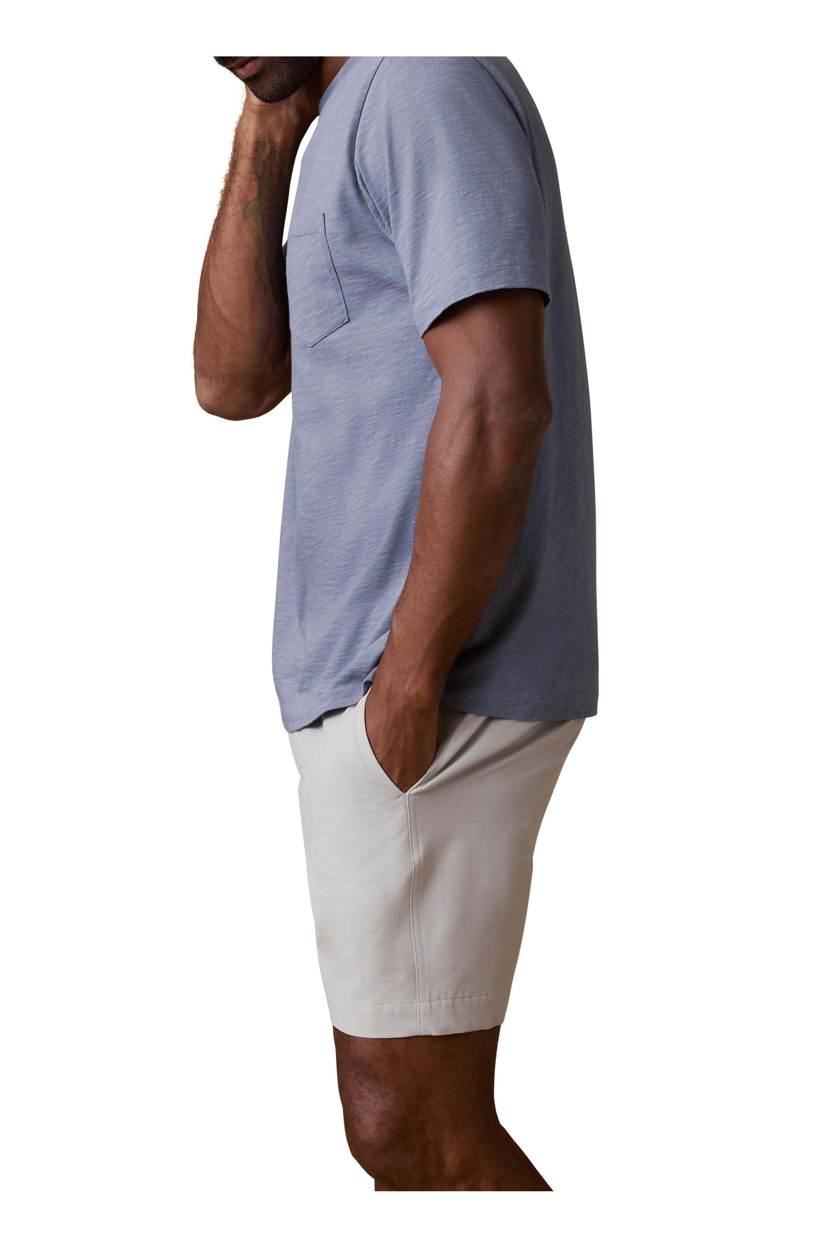 Faherty Brand - Sunwashed Regenerative Flint Sky Cotton T-Shirt - view 4