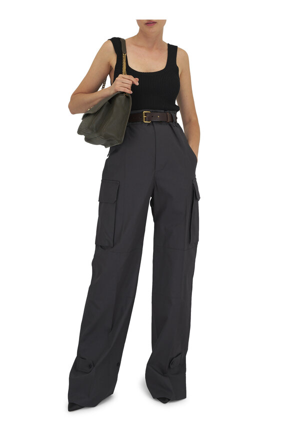 Nili Lotan Ivyonna Black Cotton Ribbed Tank - view 2