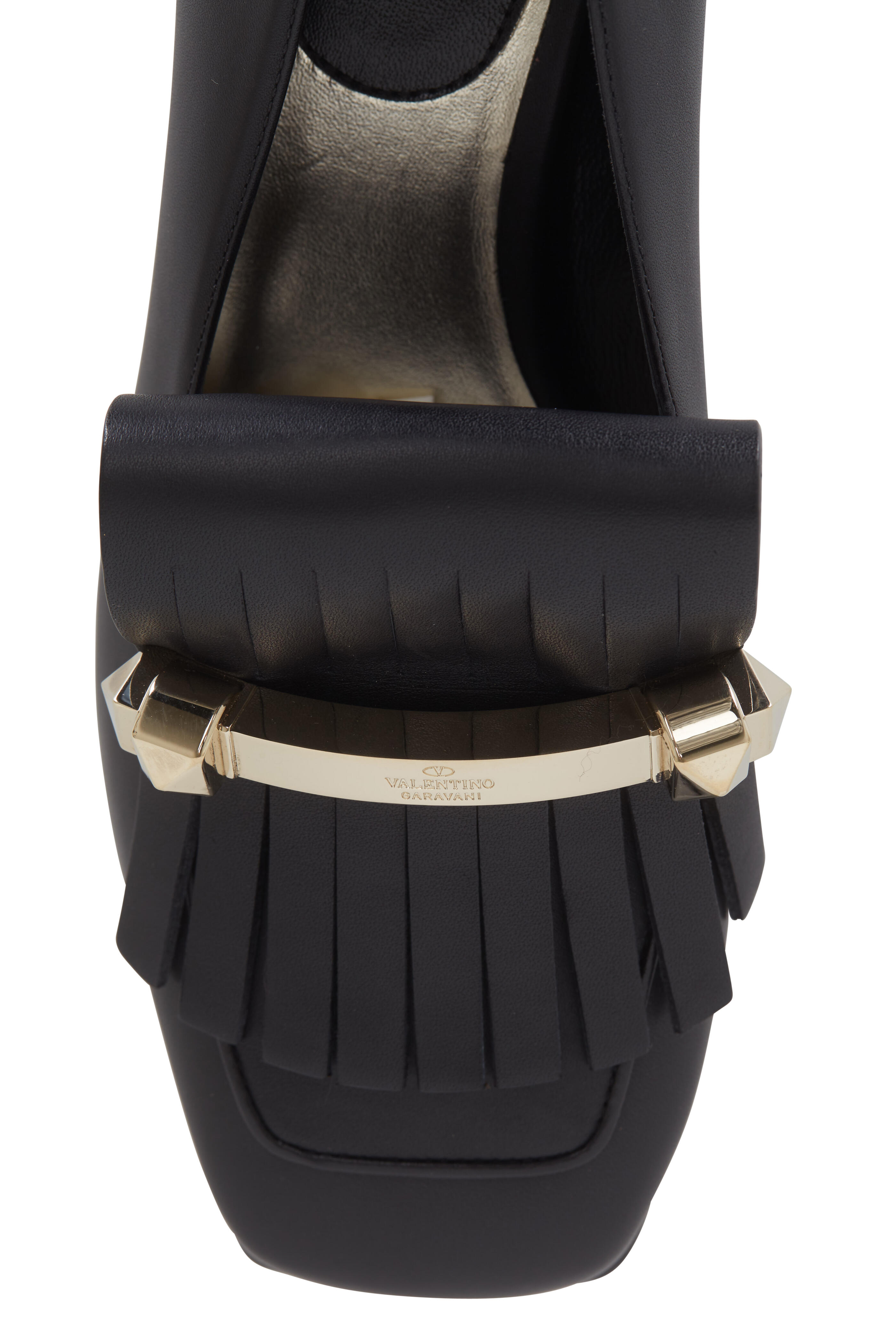 【関税&送料込】Valentino Garavani Black Fabric Hi Dolly Pum Hi Dolly 105 embroidered satin pumps in black - Valentino
