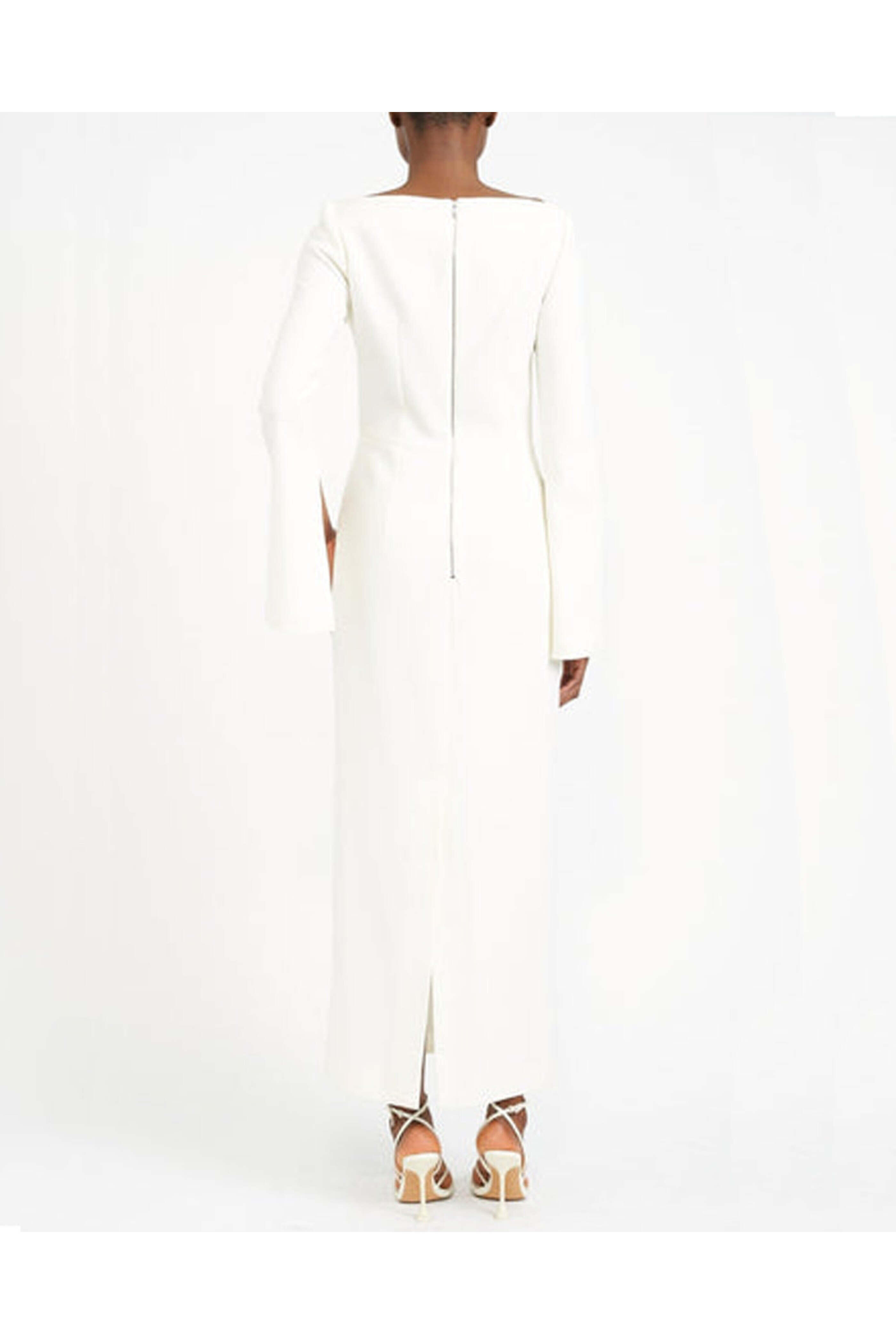 E.stott - White Bateau Ora Long Dress