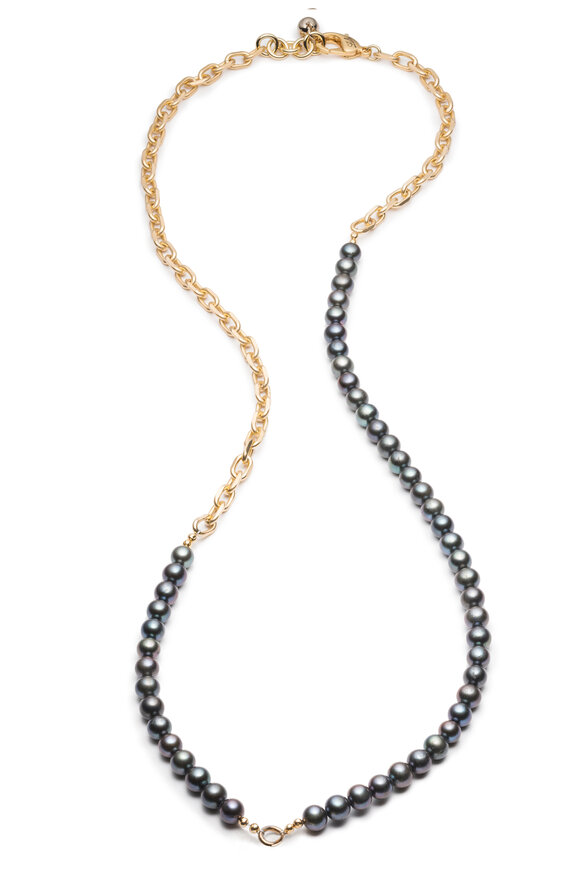 Lulu Frost Plaza Peacock Pearl Chain Necklace