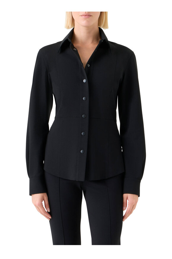 Akris Punto Black Cinched Waist Shirt - view 2
