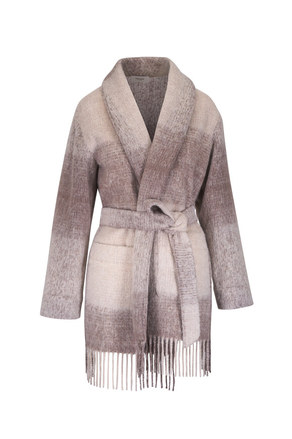 Agnona Sesame Fringe Robe Coat