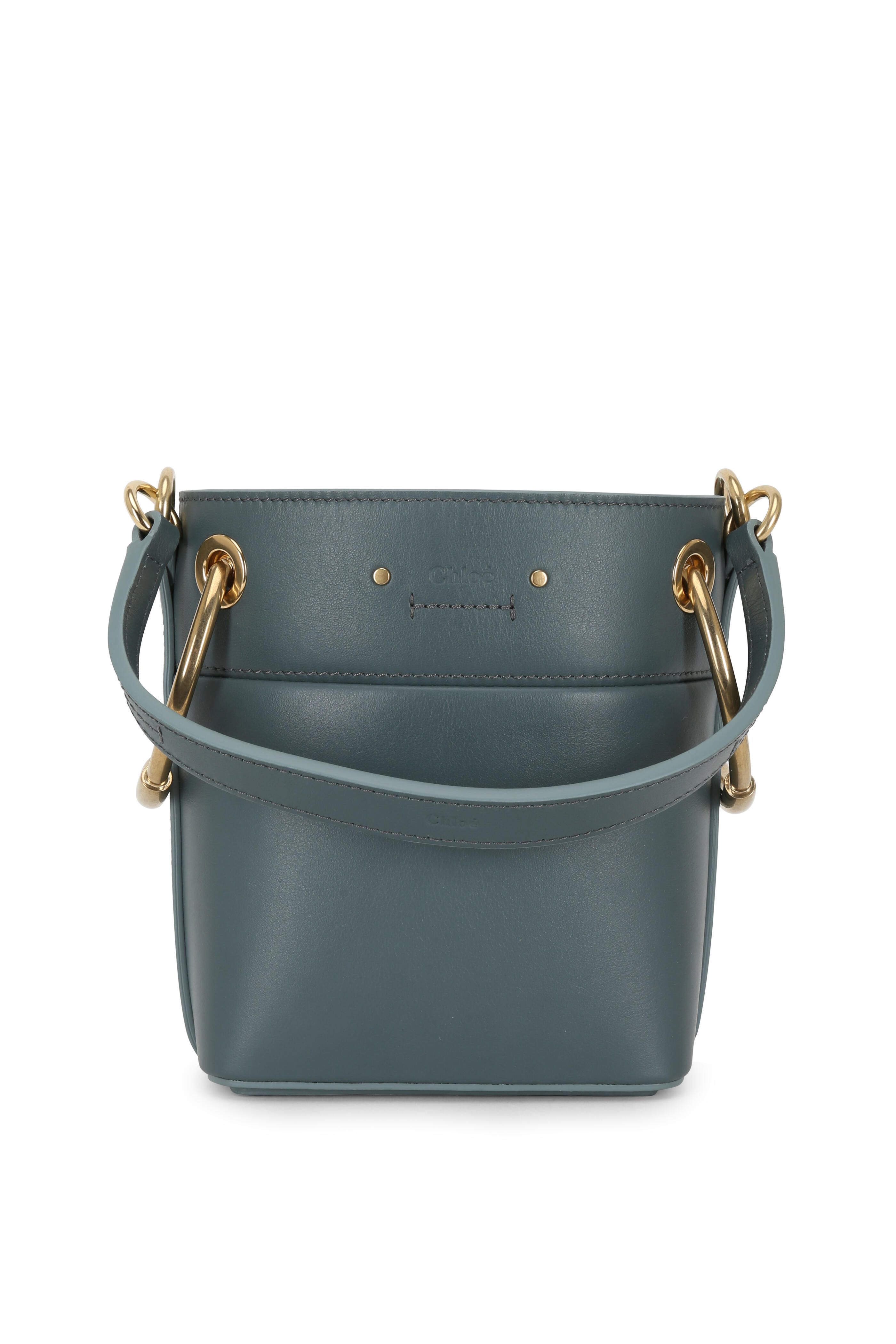 Chloé - Roy Cloudy Blue Leather Mini Bucket Bag | Mitchell Stores