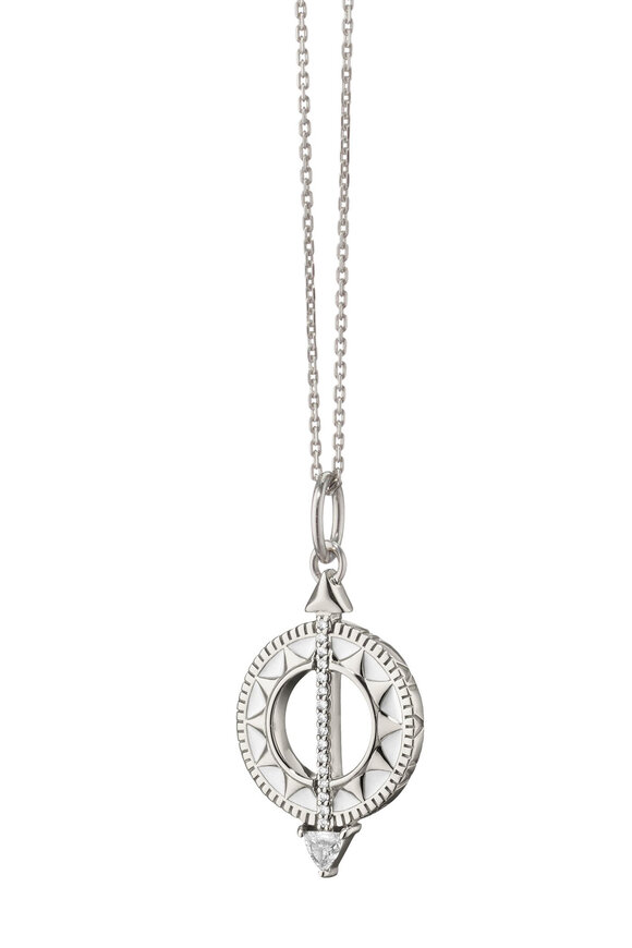 Monica Rich Kosann Time is Precious Mini Enamel Sundial Necklace
