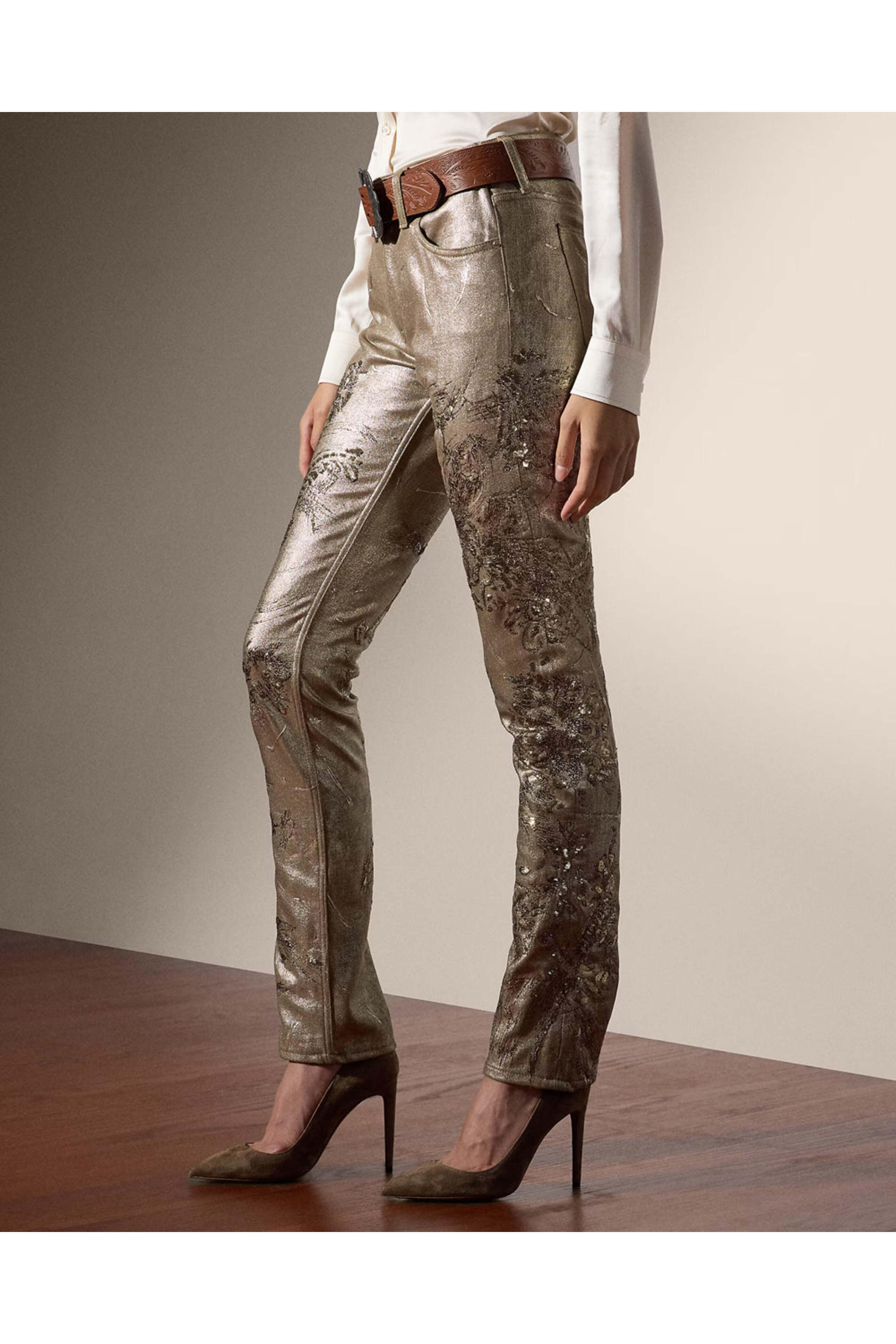 Ralph Lauren - Slim Embellished Skinny Jean in Champagne