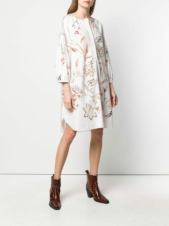 Dorothee Schumacher - White & Brown Printed Floral Dress