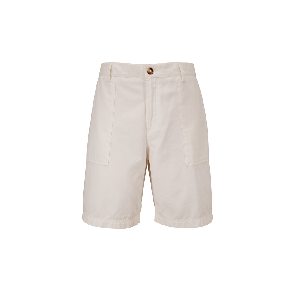 Brunello Cucinelli - White Cotton Painter Shorts