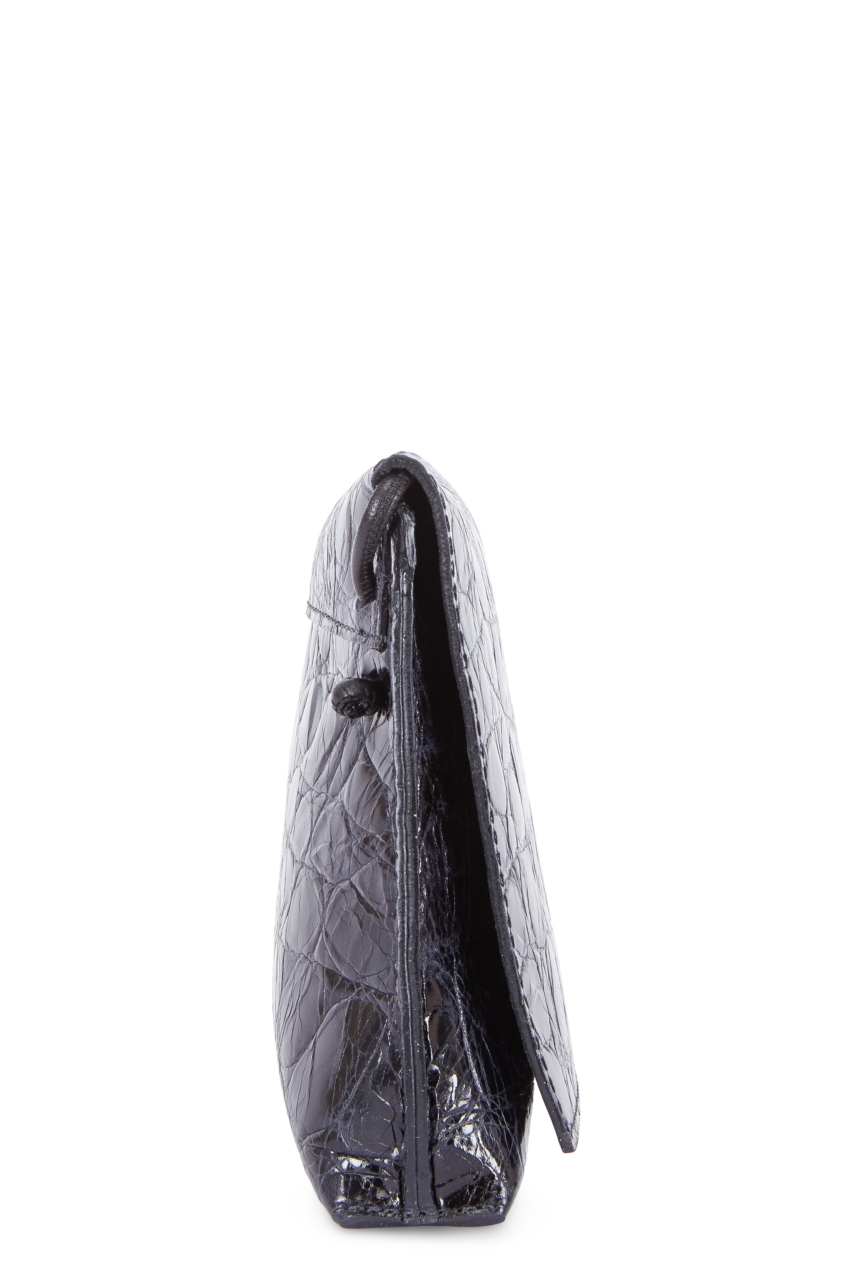 B May Bags - Raven Embossed Maxi Gator Strappy Foldover