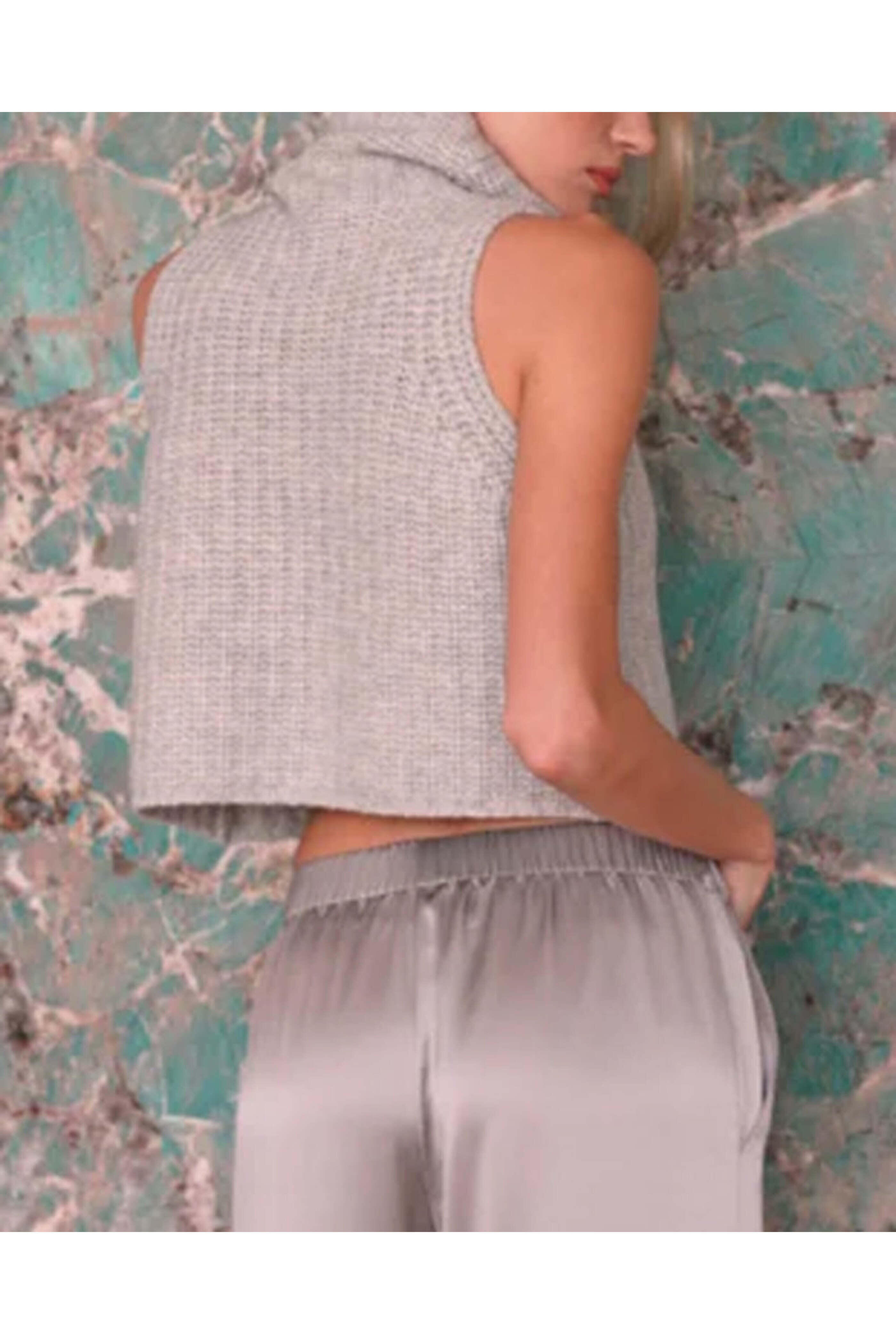 Sablyn - Foggy Saige Crop Turtleneck Tank