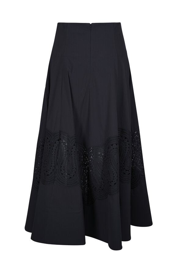 Lela Rose - Parker Black Lace Midi Skirt