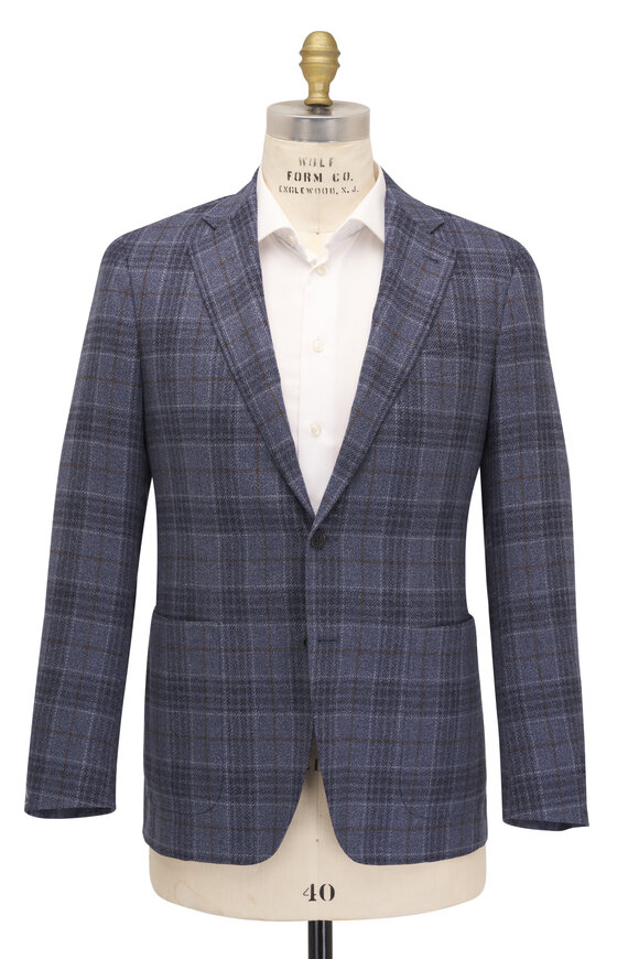 Canali - Blue & Brown Plaid Sportcoat